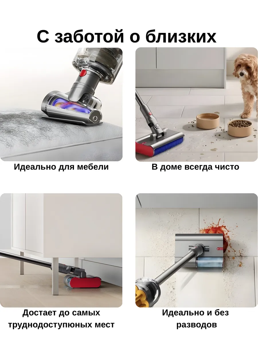 Беспроводной моющий пылесос Dyson v15s CASTLELADY Detect Submarine вертикальный - фото 8