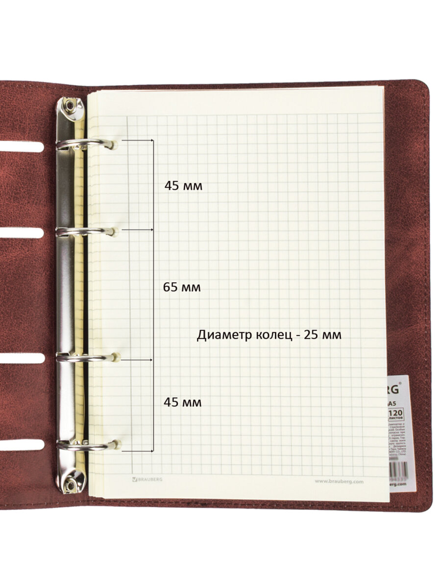 Тетрадь со сменным блоком Brauberg клетка 120 лист. - фото 5