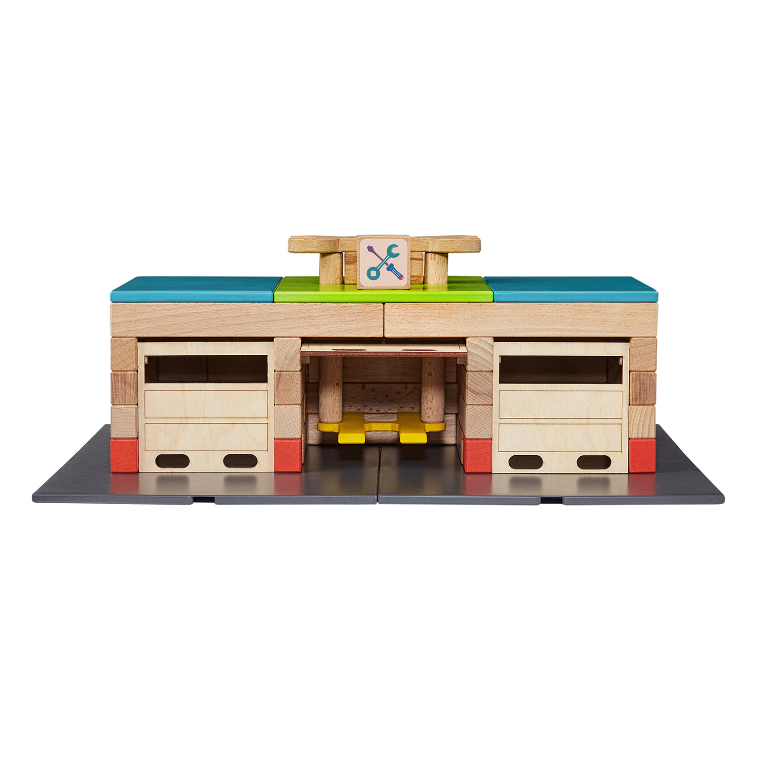 Конструктор WOOD BLOCKS Автосервис деревянный - фото 13