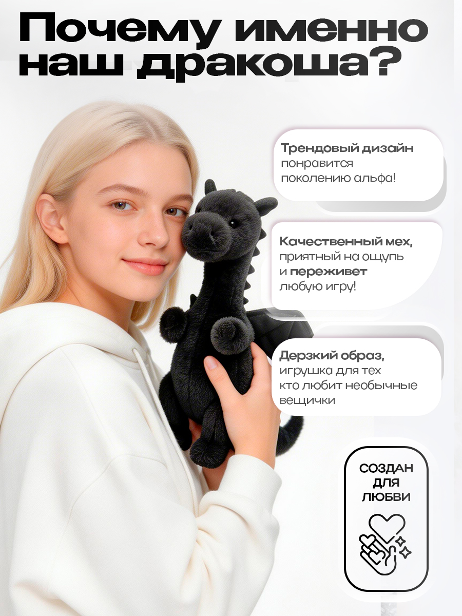 Мягкая игрушка Balori Дракон - фото 4