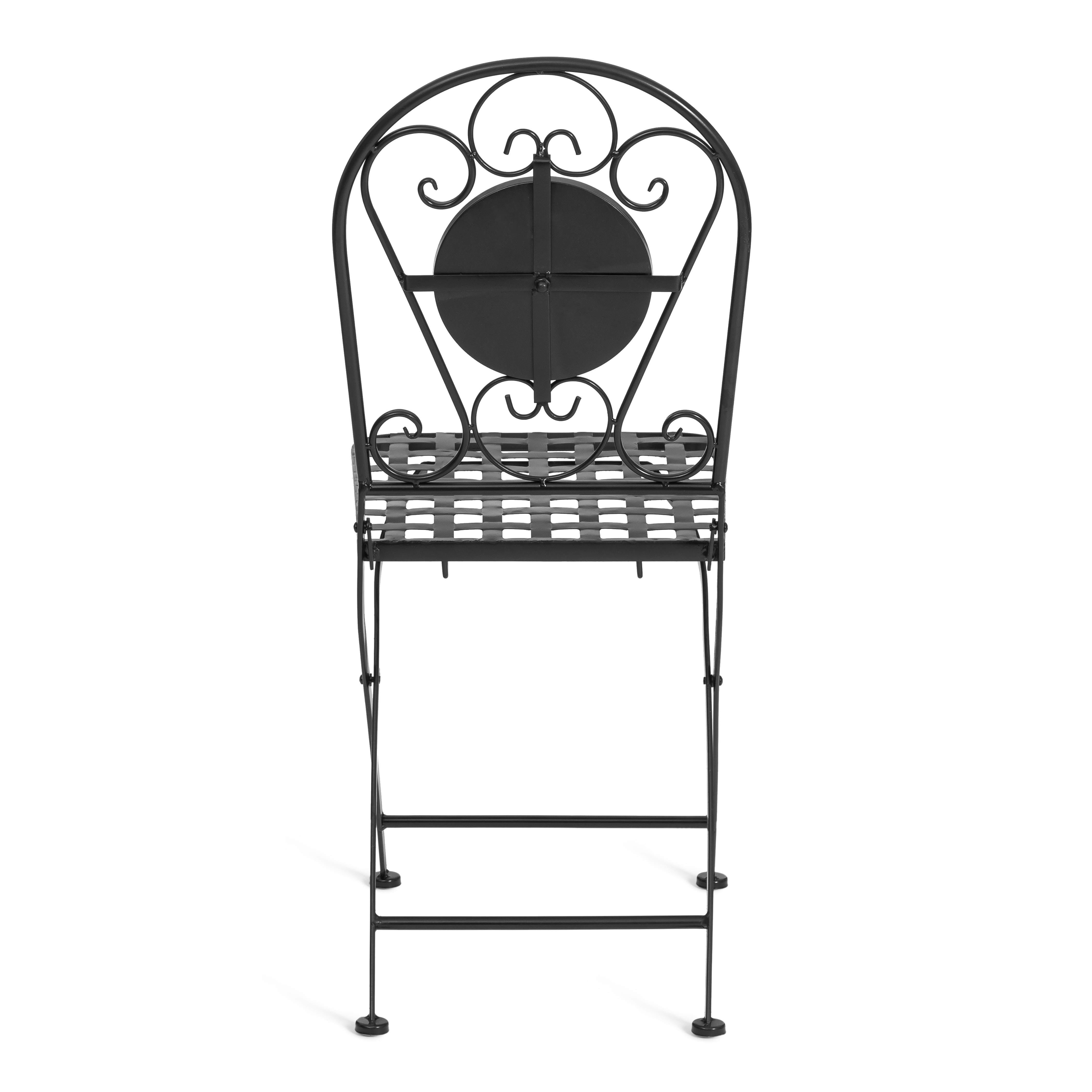 Комплект садовых стульев TETCHAIR Виченза, складные, металл, 36х35х91см, черный/плитка "астра" - фото 4