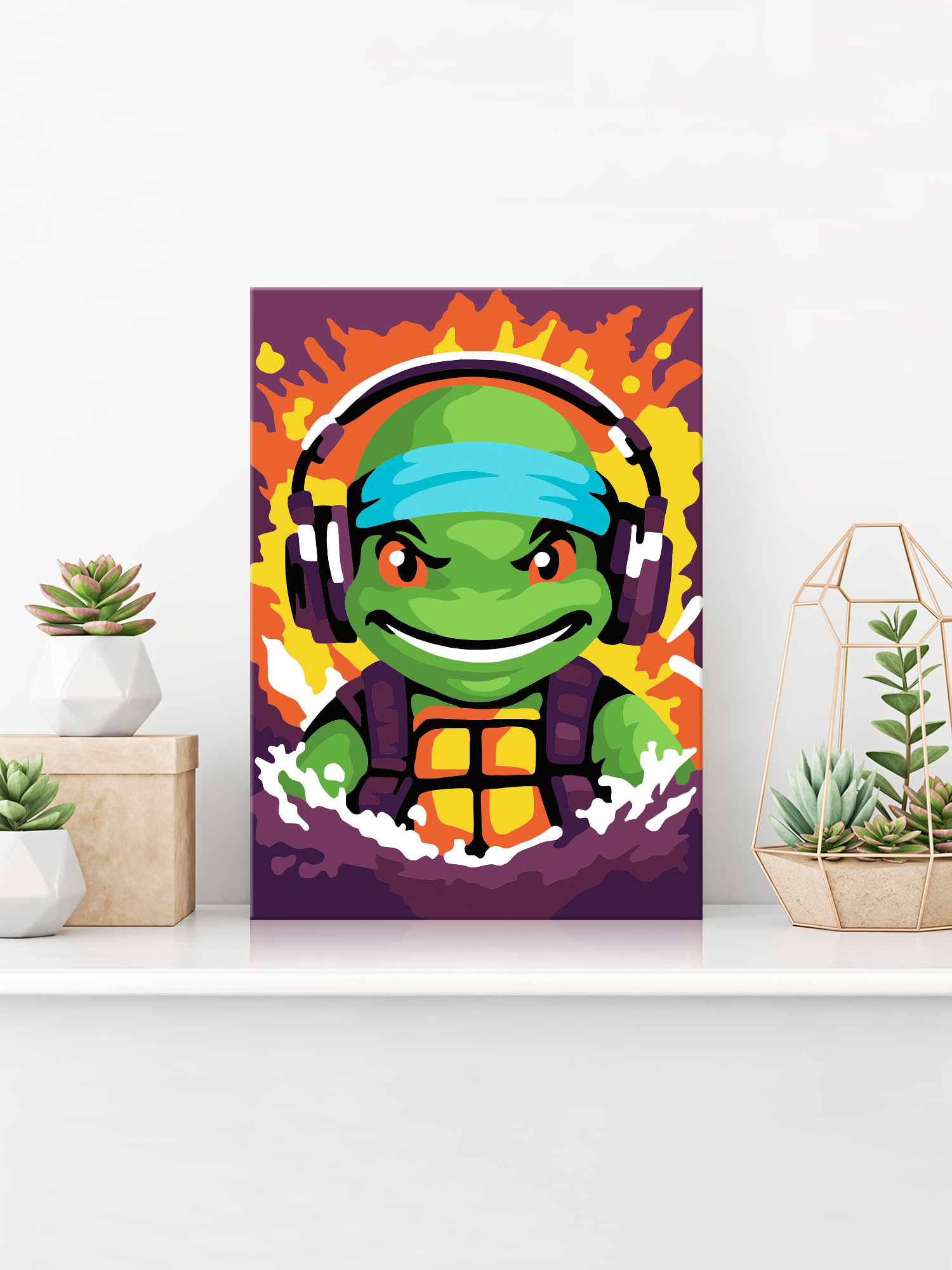 Картина по номерам Hobby Paint Черепаха в наушниках в ассортименте - фото 3