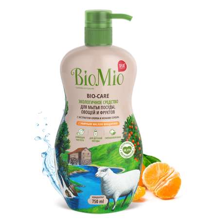 Средство для мылья посуды Bio Mio мандарин 750мл