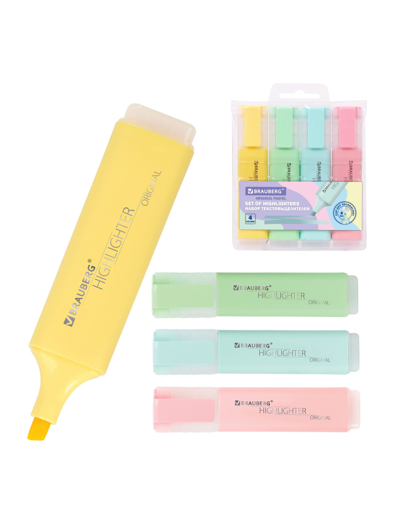 Текстовыделители Brauberg 4 шт. - фото 7