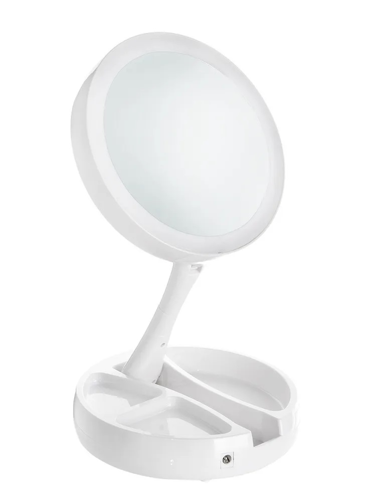 Косметическое зеркало настольное CASTLELADY с LED подсветкой складное компактное дорожное - фото 5