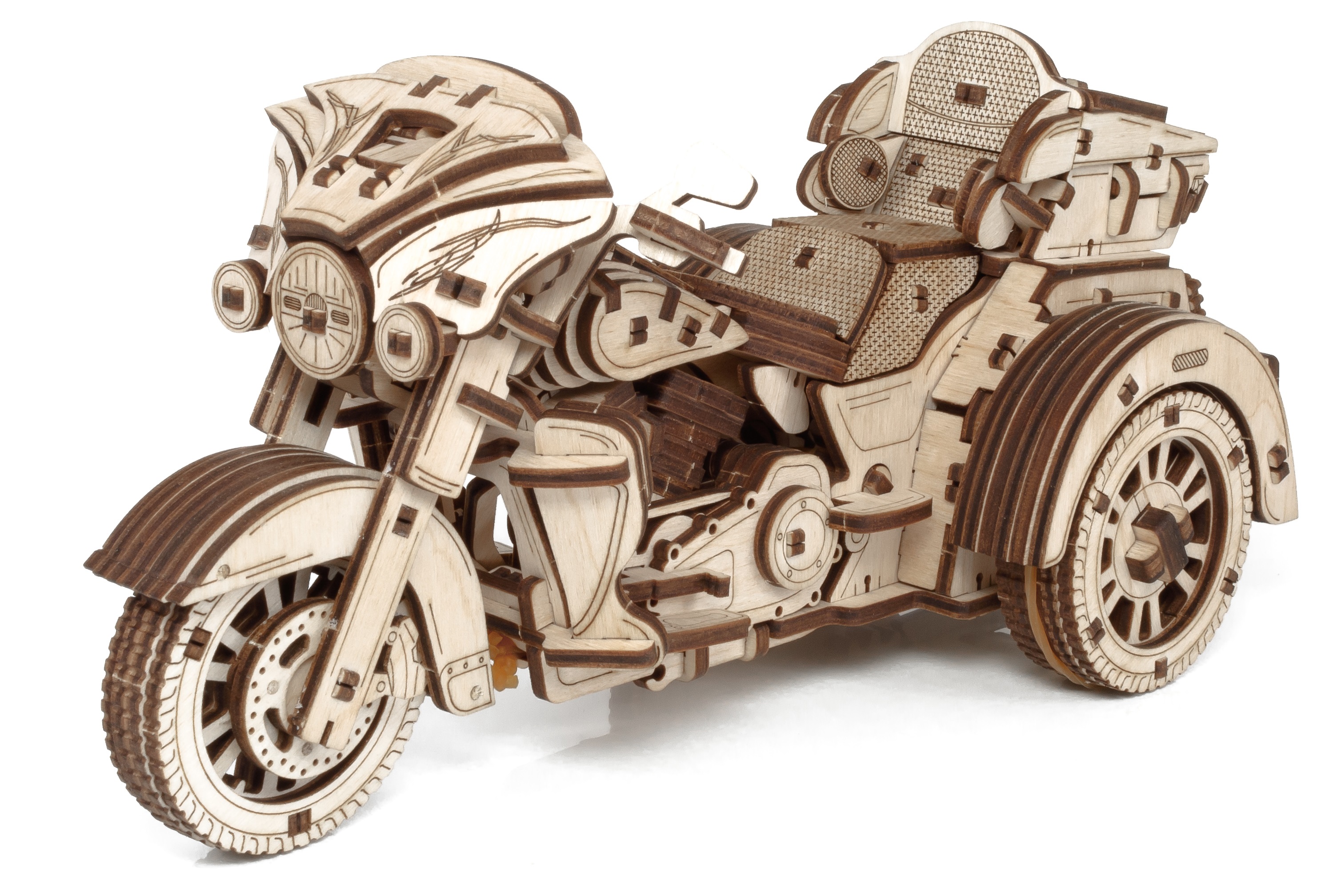 Сборная модель Eco Wood Art (EWA) Мотоцикл Трайк из дерева ETrike - фото 2