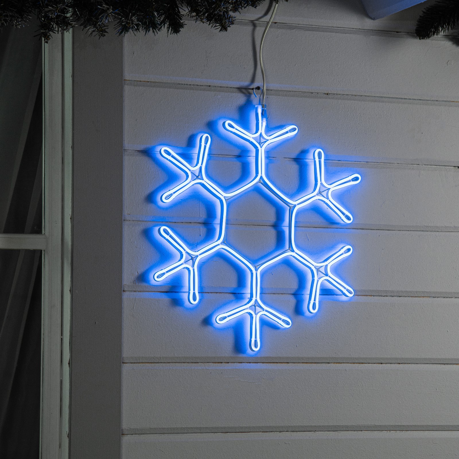 Неоновая фигура Luazon «Снежинка», 50 см, 480 LED, 220 В, свечение синее - фото 1