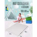 Мат спортивный Perfetto Sport № 21 (100 х 80 х 5) складной 4 сложения пастель