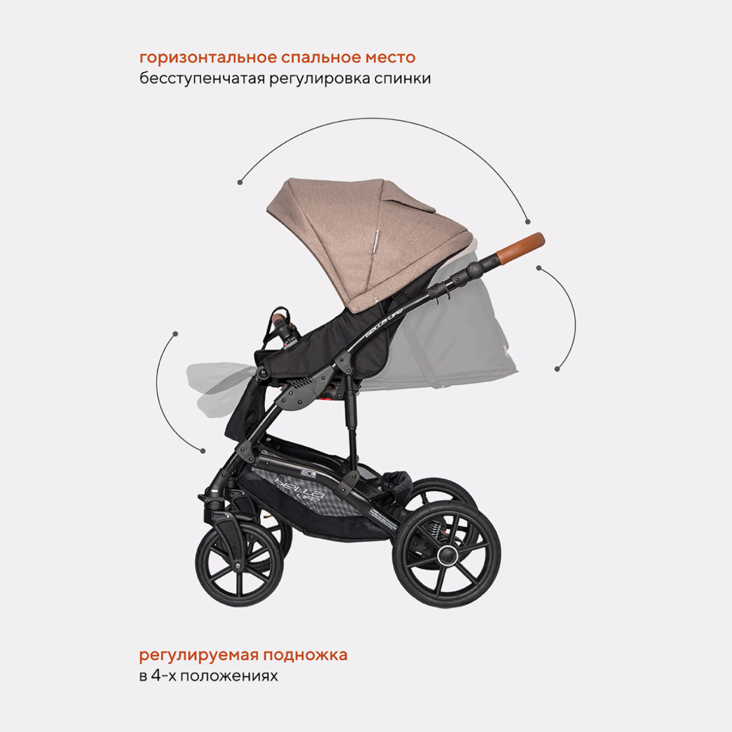Коляска 2в1 Riko Basic Bella Life - фото 6