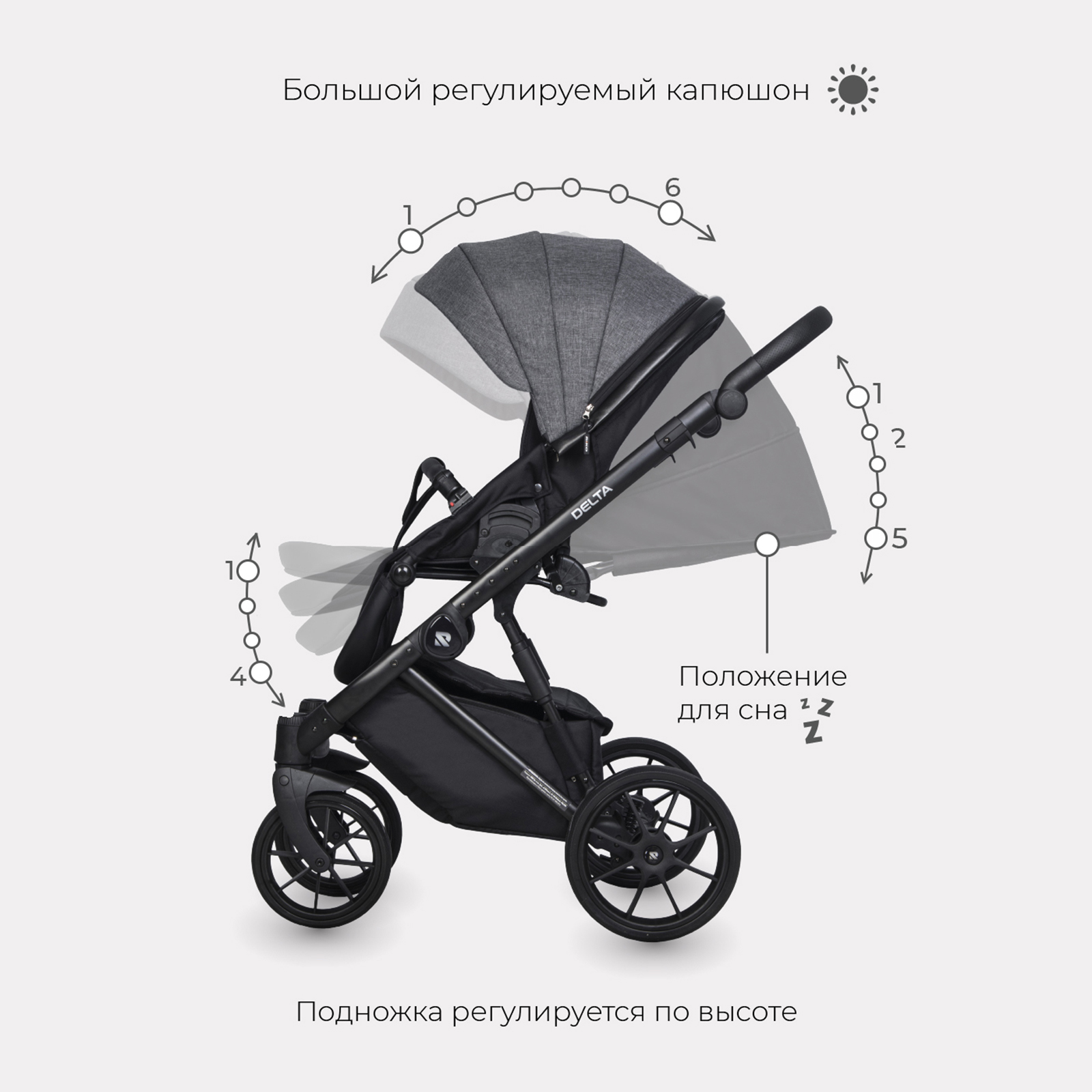 Коляска 2в1 Riko Basic синий - фото 6