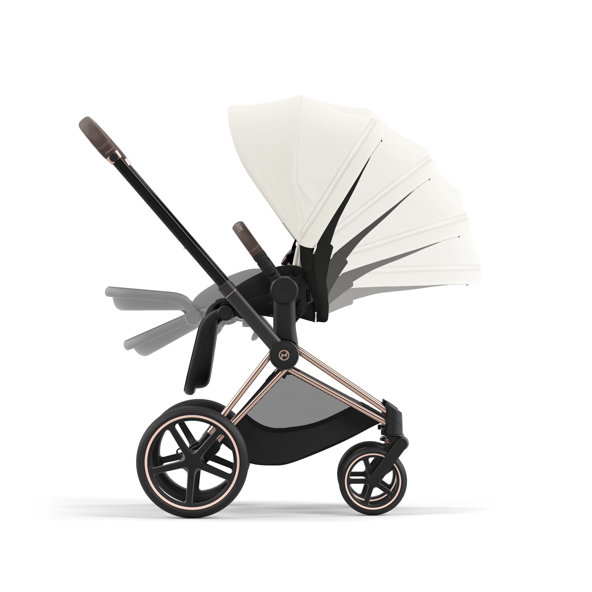 Коляска 2в1 Cybex Priam IV Rosegold белый - фото 7
