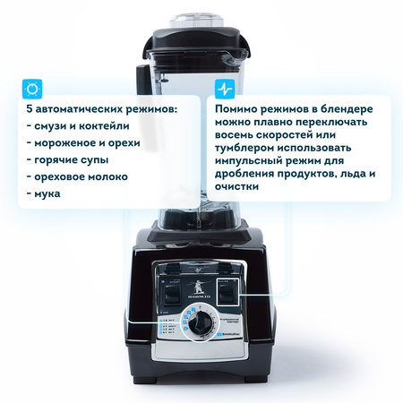 Блендер стационарный для смузи RAWMID Samurai BDS-04 профессиональный для паст белый