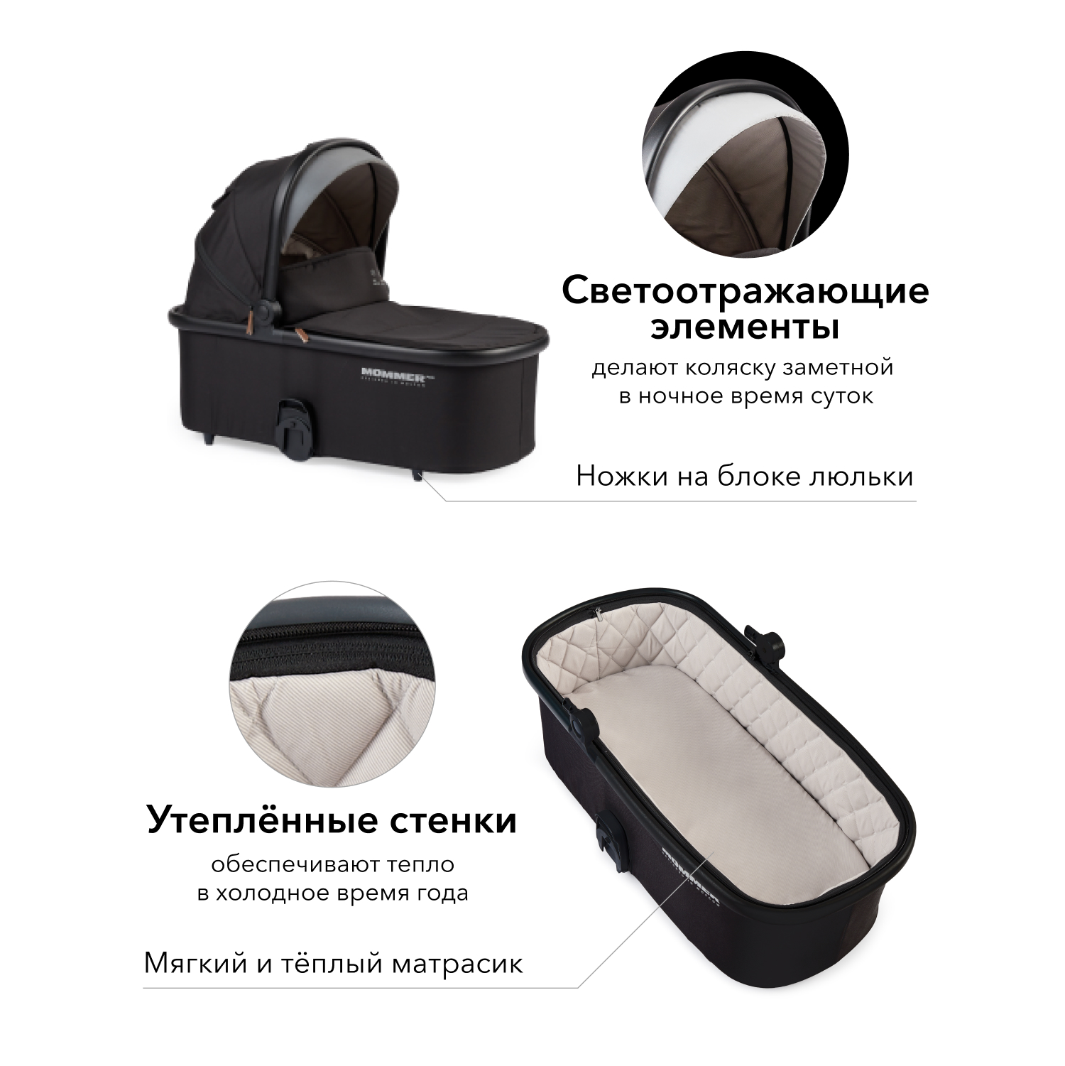 Коляска 2в1 Happy Baby Mommer Pro Black - фото 5