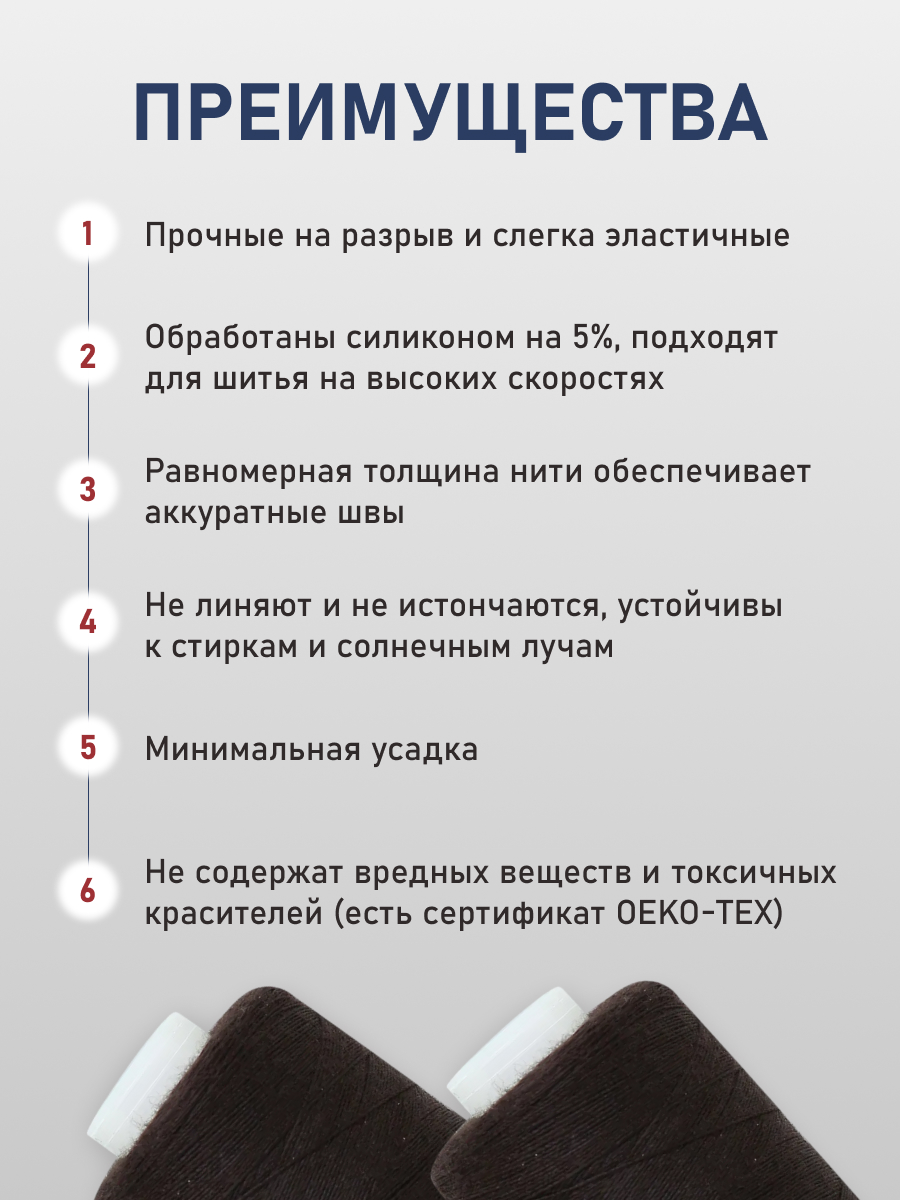Нитки для шитья 40/2 Bestex 10шт цв 387 - фото 3