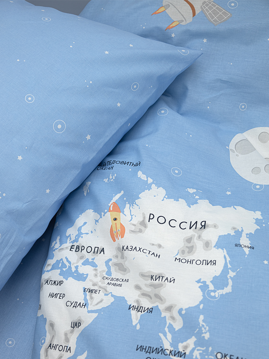 Комплект постельного белья BRAVO kids dreams Maps полутораспальный 3 предм. - фото 7