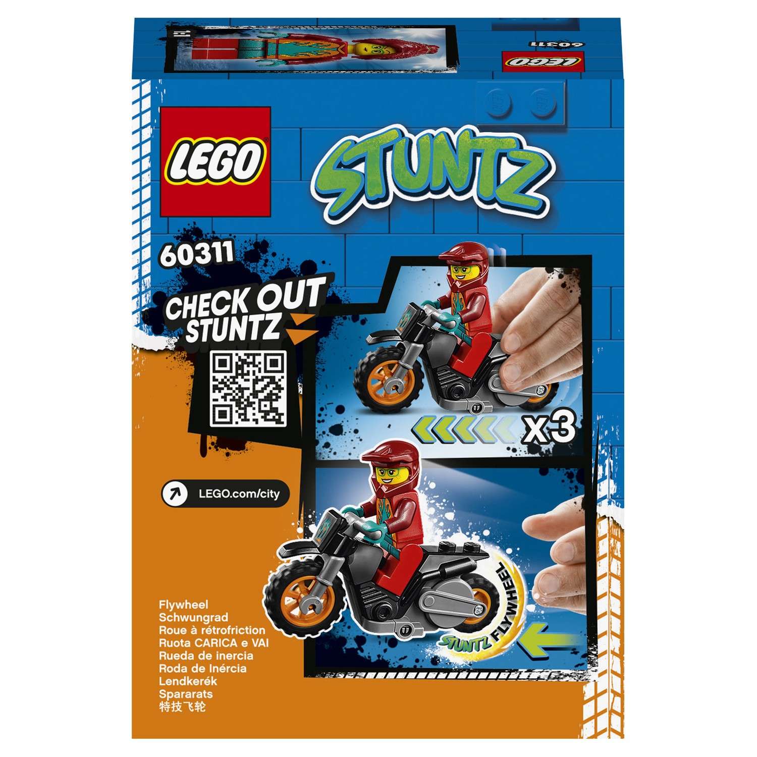 Конструктор LEGO City Огненный трюковый мотоцикл блочный - фото 3