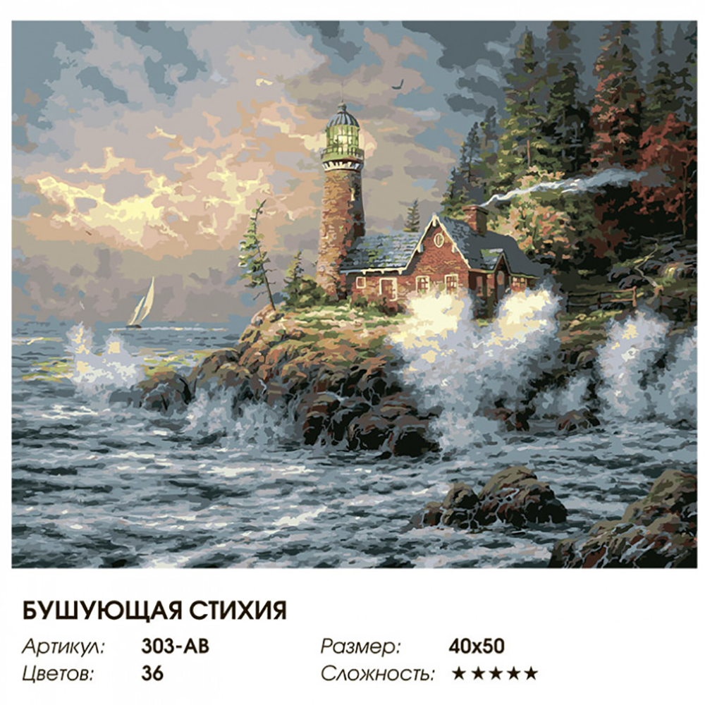 Картина по номерам Белоснежка Бушующая стихия - фото 3