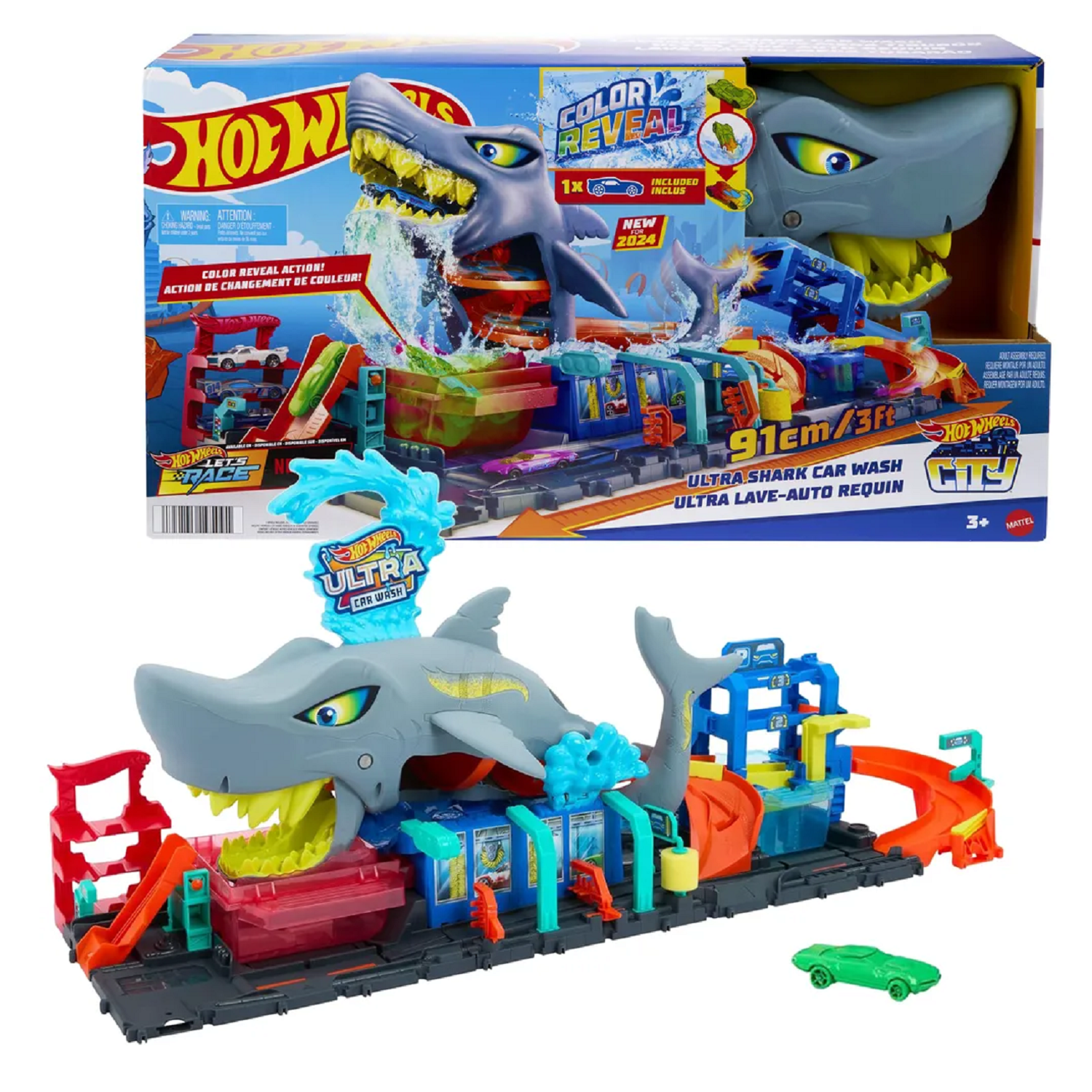 Автомойка Hot Wheels Shark с пусковой установкой HTN82 - фото 1