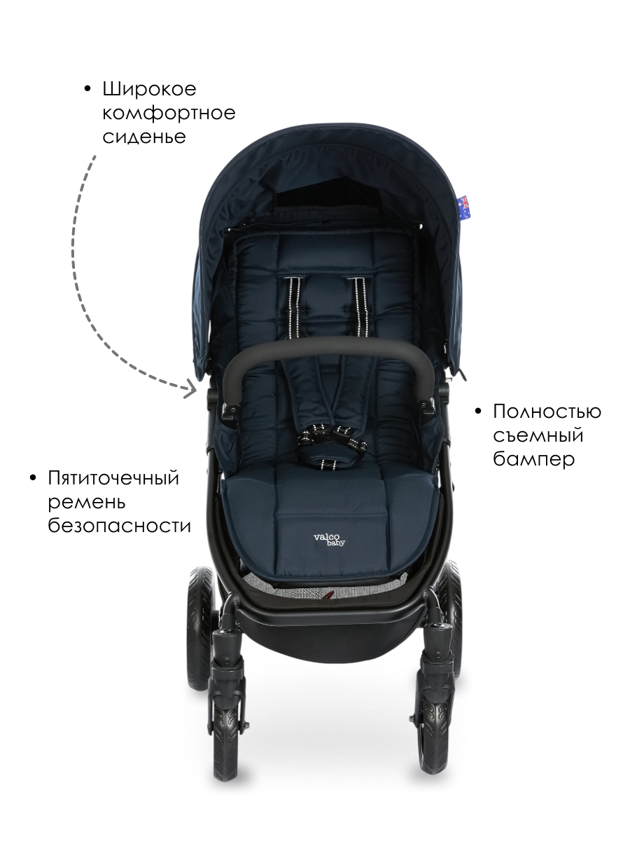 Коляска прогулочная Valco baby Snap 4 / Deep Blue синий - фото 4