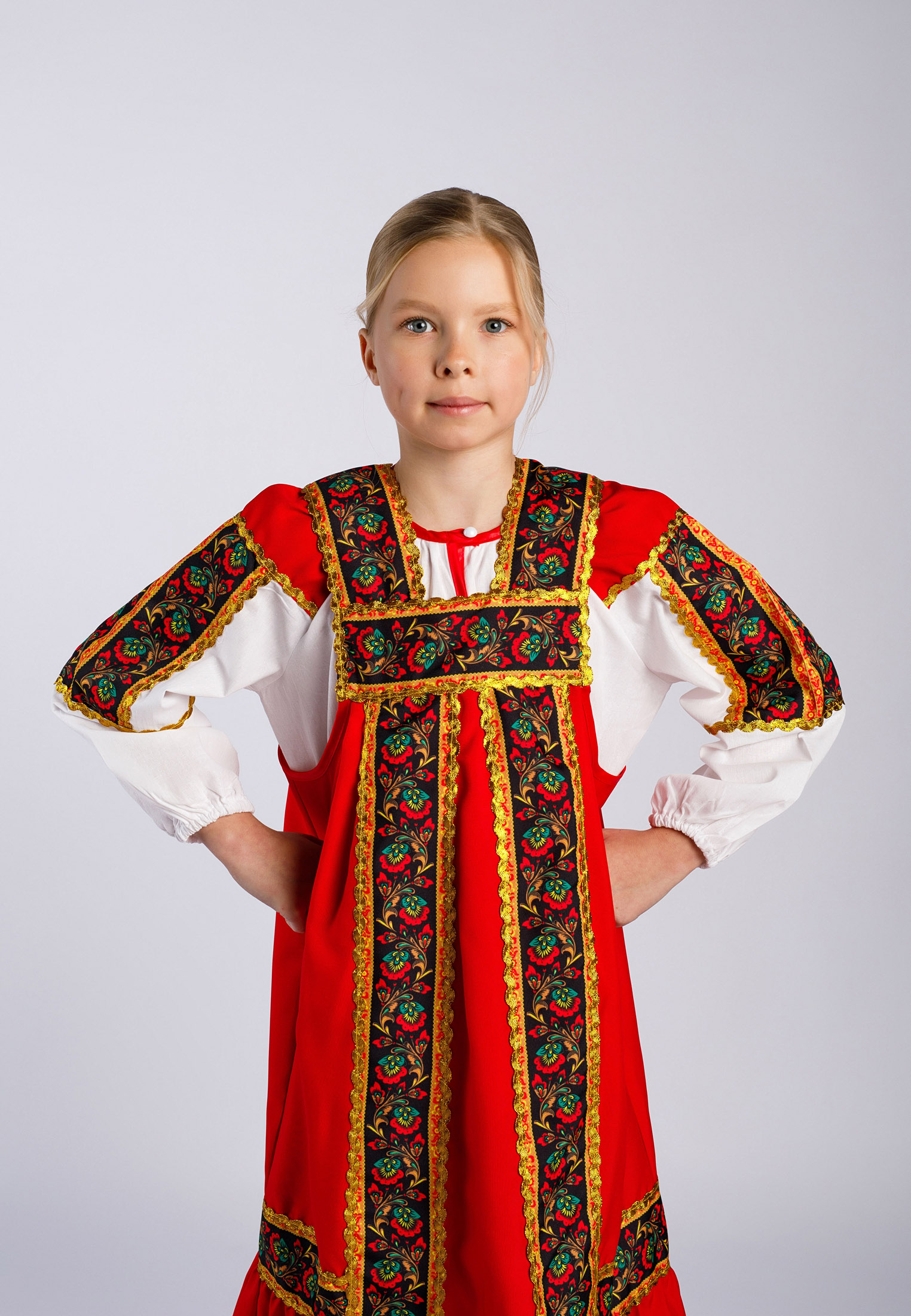 Костюм русский народный Gala-Вальс С/машенька/оборка/красный - фото 3