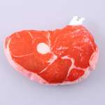 Игрушка для собак Пушистое счастье с пищалкой «Стейк» из текстиля 13х10 см