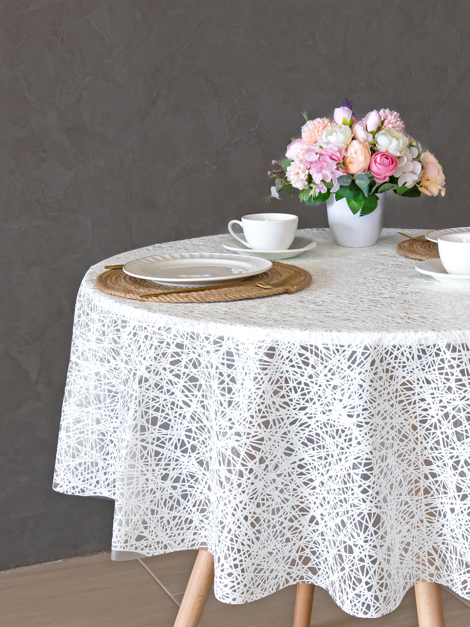 Скатерть круглая на стол VILINA Элегия d-128 см - фото 6
