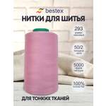 Нитки Bestex промышленные для тонких тканей для шитья 50/2 5000ярд 1шт 293 розово - сиреневый