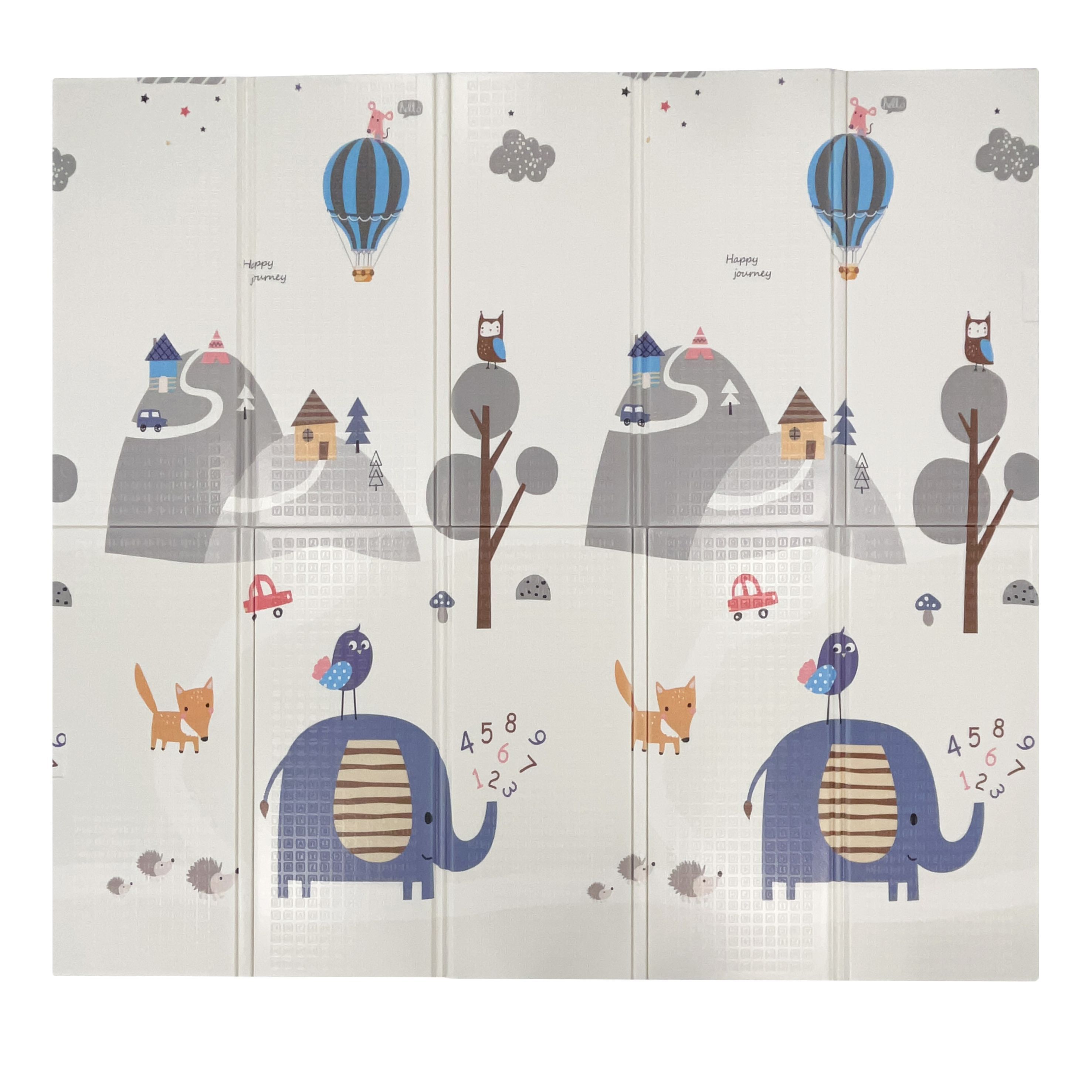Игровой коврик складной для детей UNIX Kids Numbers 150x200 см, двусторонний, развивающий, цифры и животные, текстурная поверхность, развивающий - фото 16