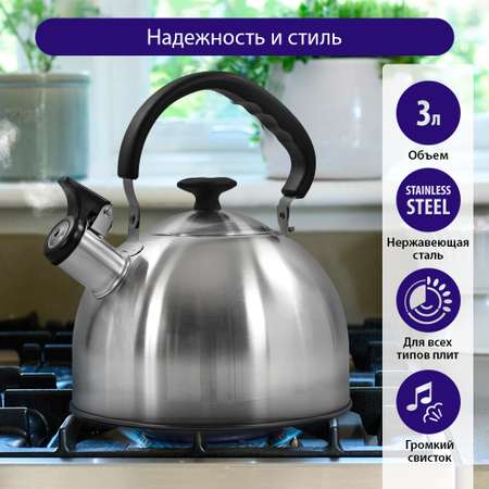 Чайник со свистком LUMME LU-268 черный агат