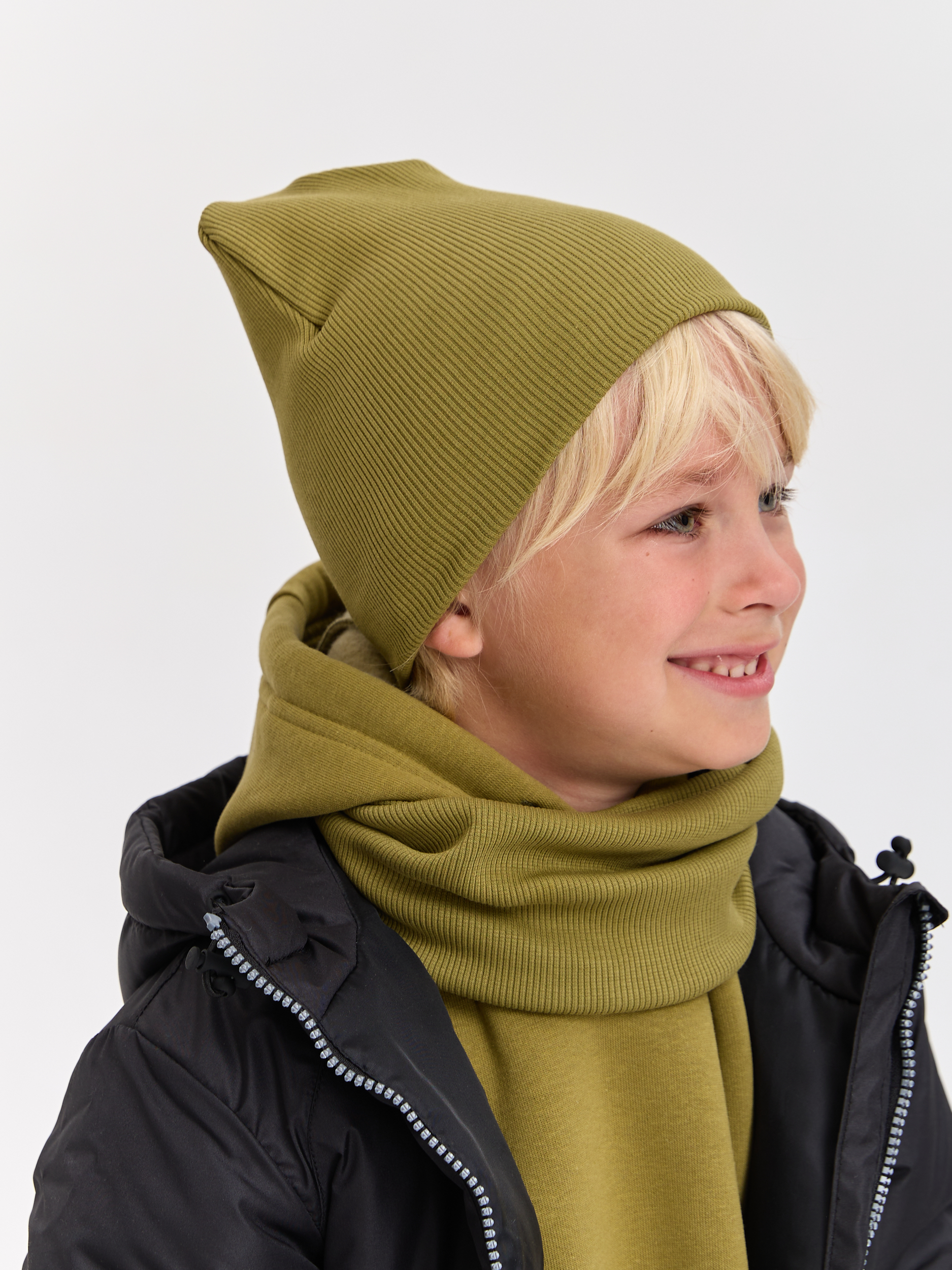 Шапка и снуд Лапушка 0258 хаки - фото 5