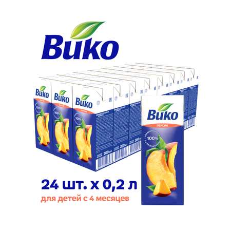 Нектар 200 мл х 24 шт. ВИКО Персиковый с мякотью