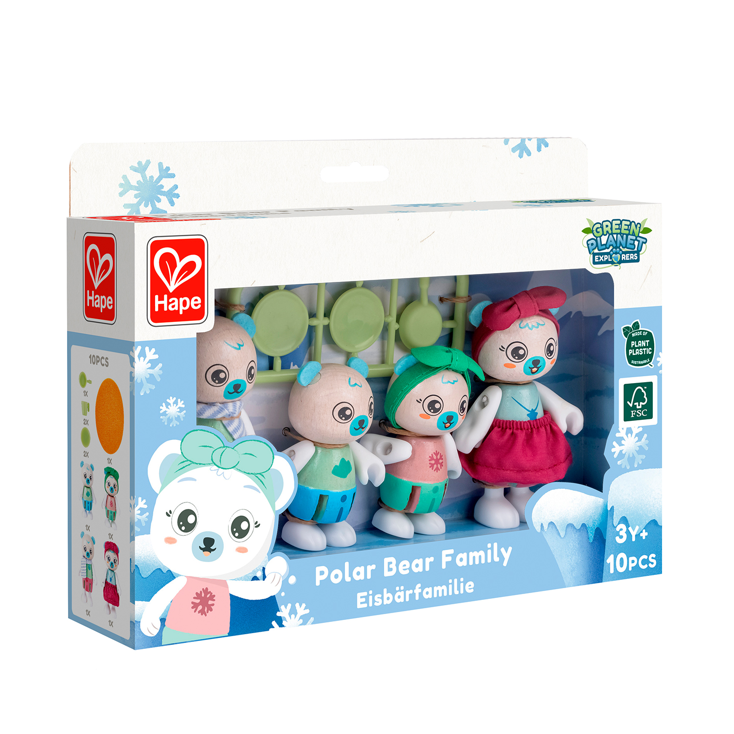 Игровой набор Hape Семья белых медведей - фото 9
