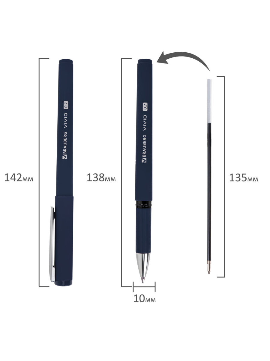 Ручка шариковая Brauberg 3 шт. - фото 12