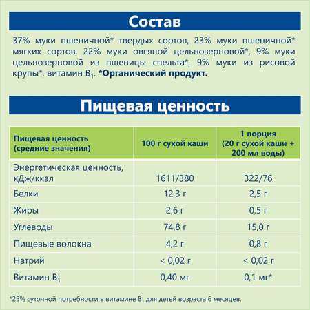 Каша Hipp безмолочная зерновая мультизлак 200г с 6месяцев