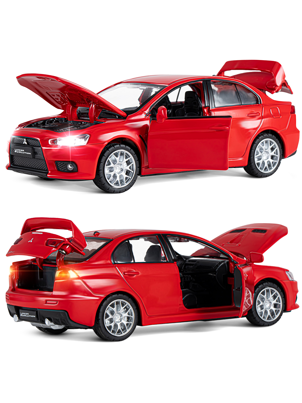 Автомобиль АВТОпанорама Mitsubishi Lancer Evolution 1:32 JB1251331 - фото 7