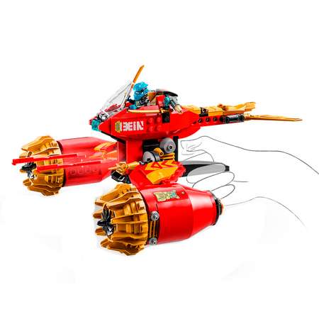 Конструктор LEGO NINJAGO Штормовой мотоцикл робота Кая блочный