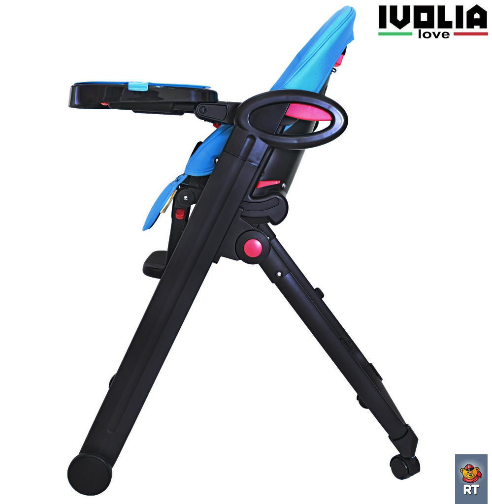 Стульчик для кормления Ivolia LOVE 02 4 колеса blue трансформер - фото 3