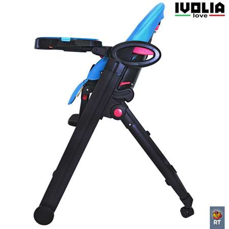 Стульчик для кормления Ivolia LOVE 02 4 колеса blue трансформер