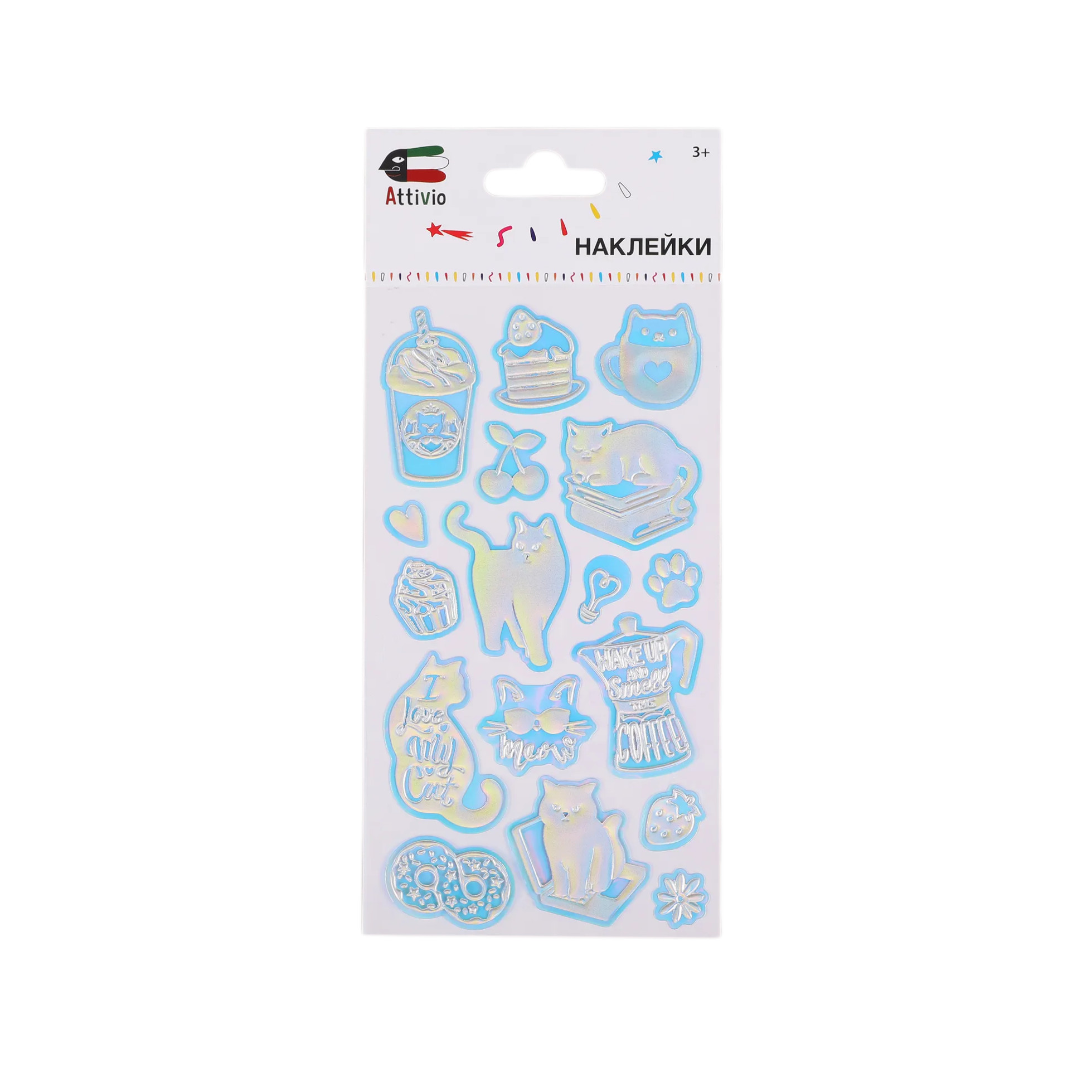 Наклейки Attivio Голограмма Котики - фото 1