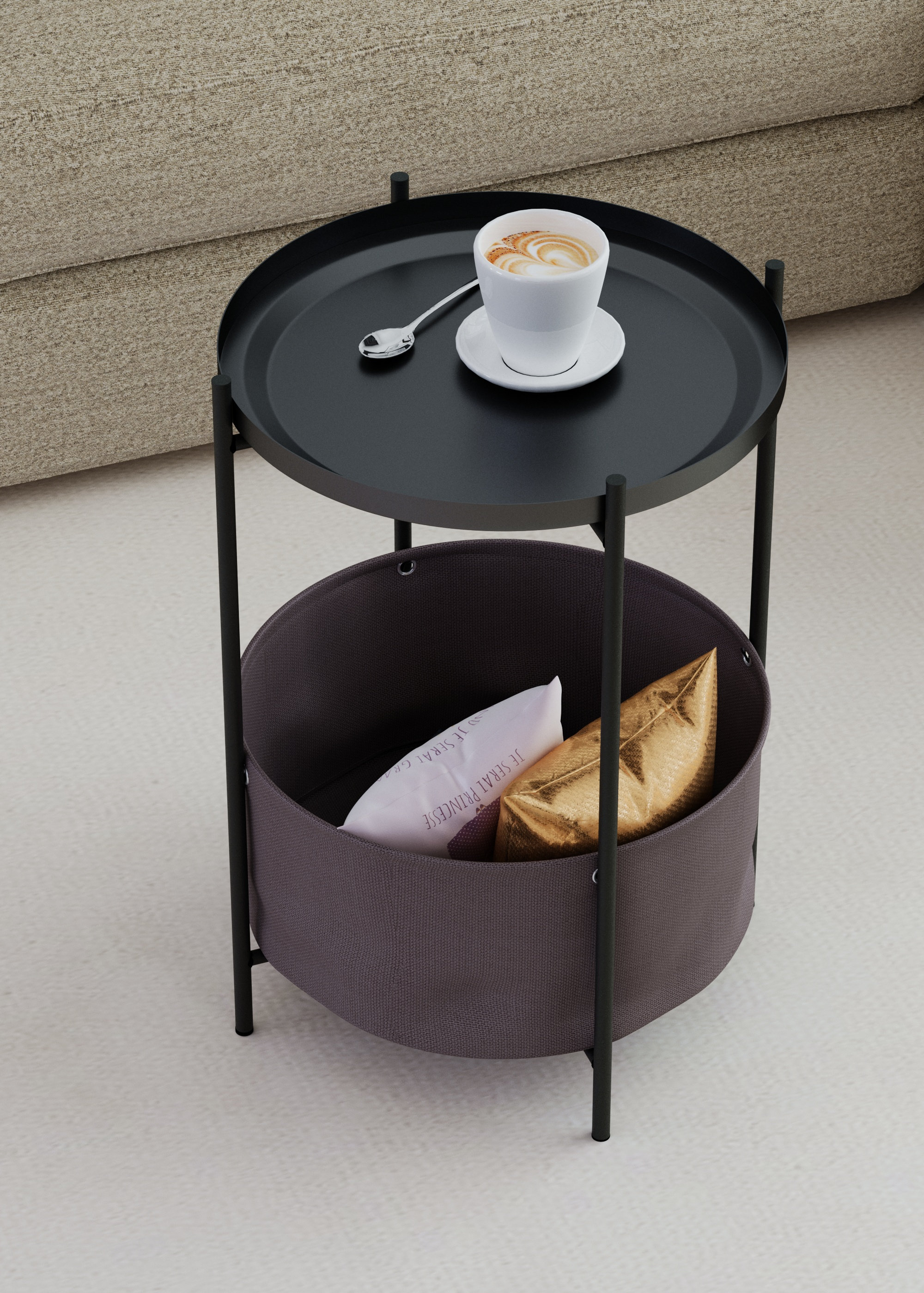 Стол журнальный LAVARIS Элдэй CUBA CHOCOLATE Коричневый/черный муар - фото 1