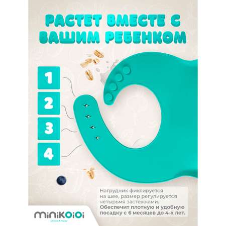 Нагрудник MinikOiOi силикон 1 шт. в ассортименте