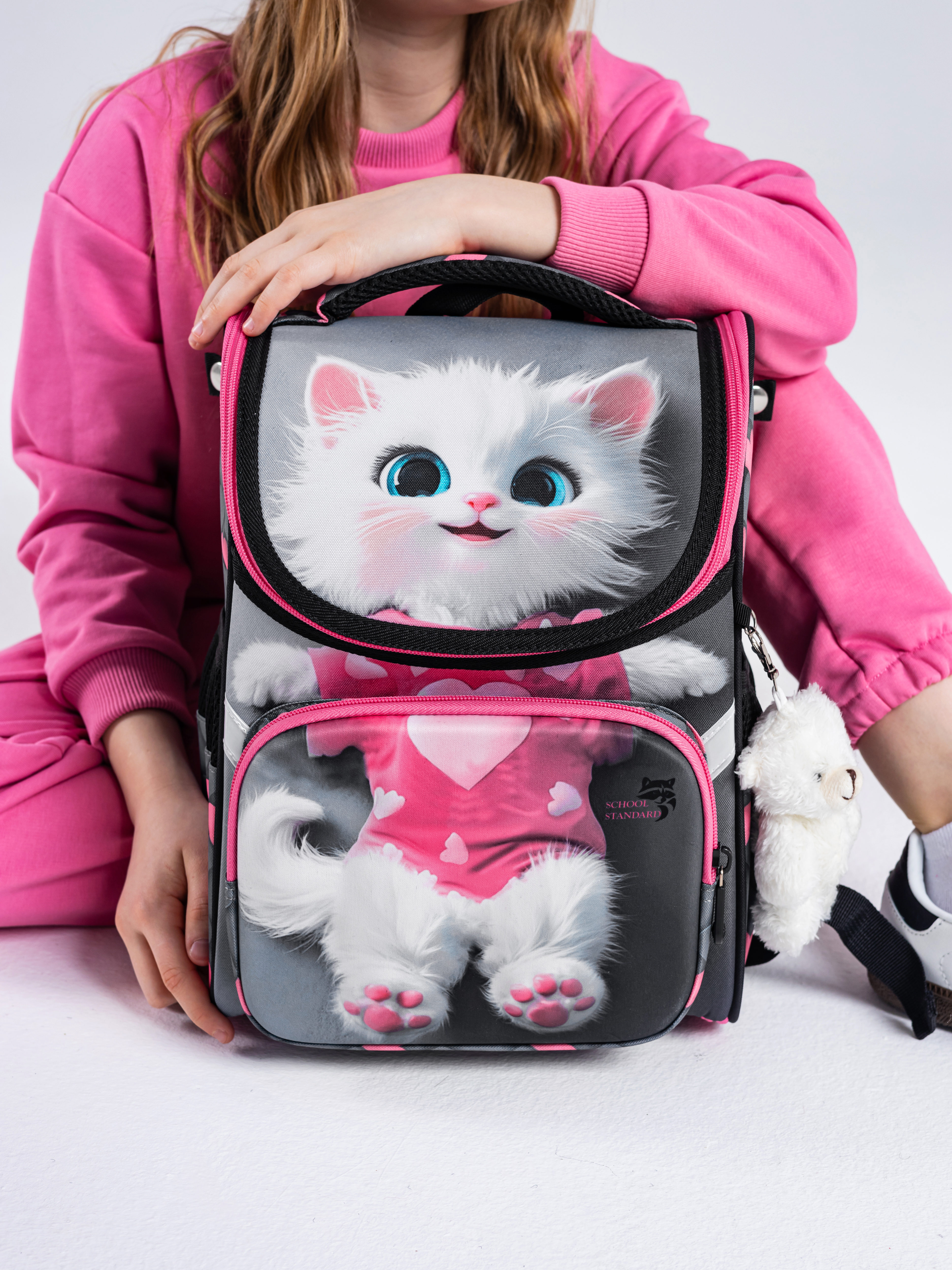 Ранец School Standard для девочки школы 4 в 1+ мишка - фото 5