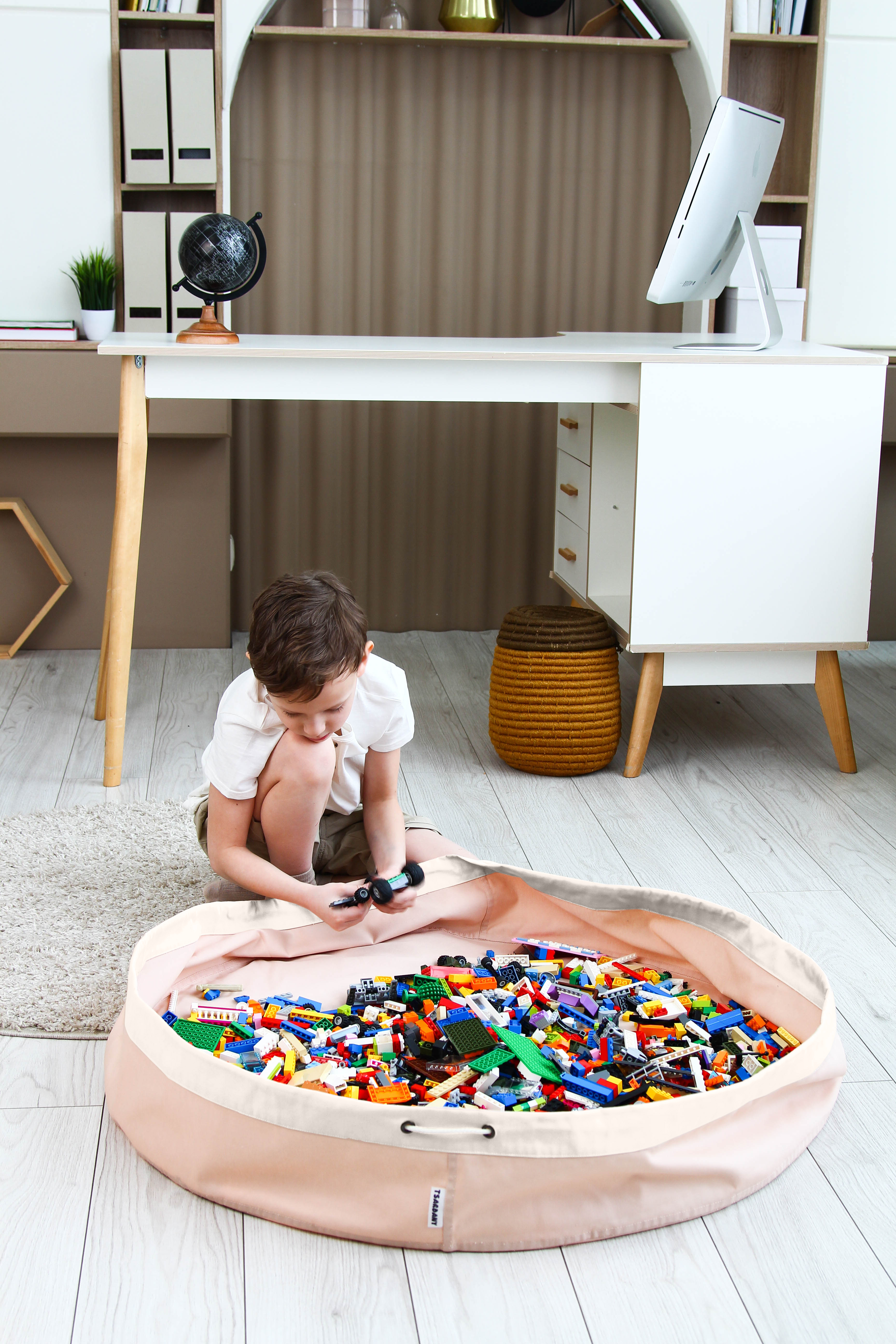 Мешок для игрушек TSARDANY L beige/white - фото 1