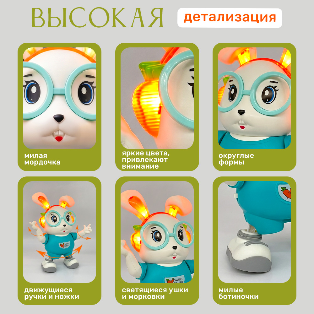 Игрушка TIPTOPOLIS Танцующий зайчик голубой - фото 2