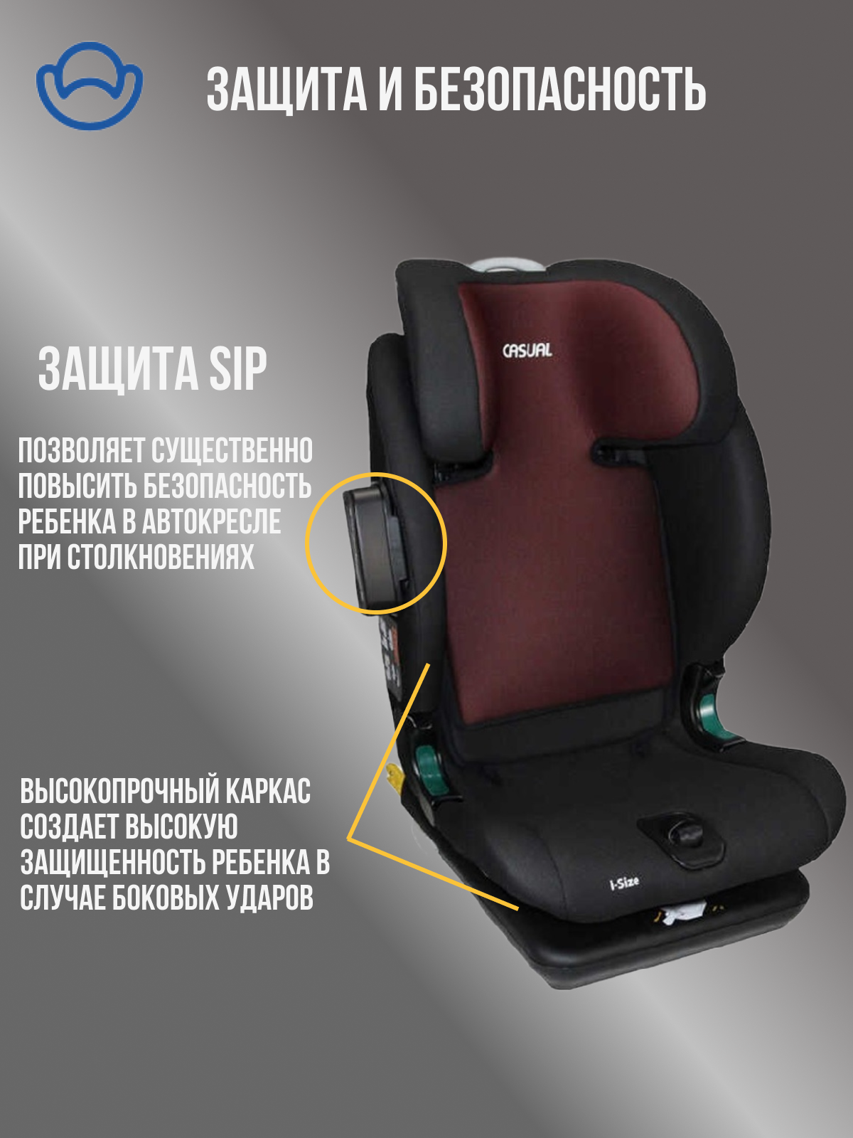 Автокресло Casual Purple Isofix 1/2/3 (9-36 кг) - фото 7
