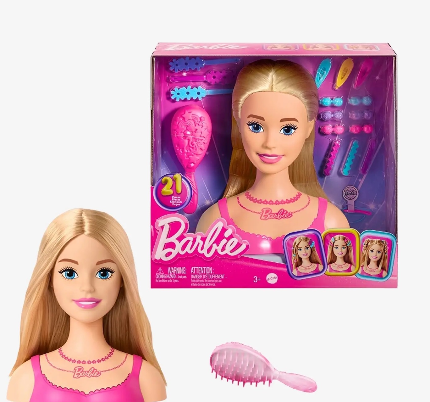 Игрушка Barbie торс для причесок Mattel Блондинка и аксессуары - фото 2