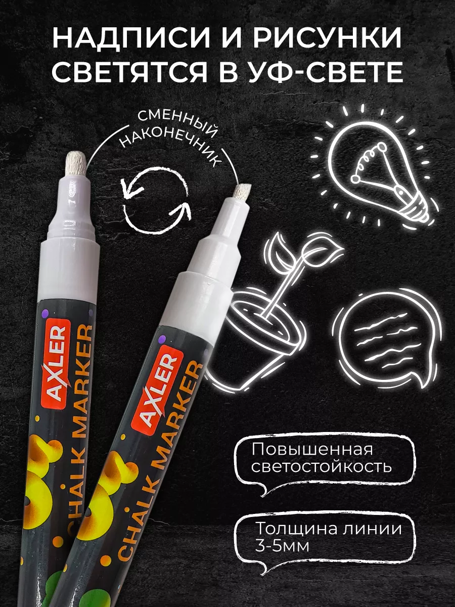 Маркеры AXLER меловые 3 шт. - фото 4