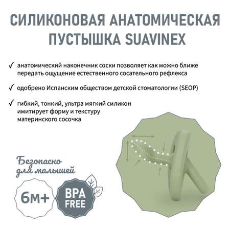 Пустышка Suavinex силикон анатомическая от 6 мес.