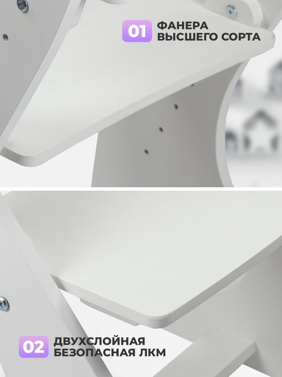 Стульчик для кормления Klikkin белый - фото 5