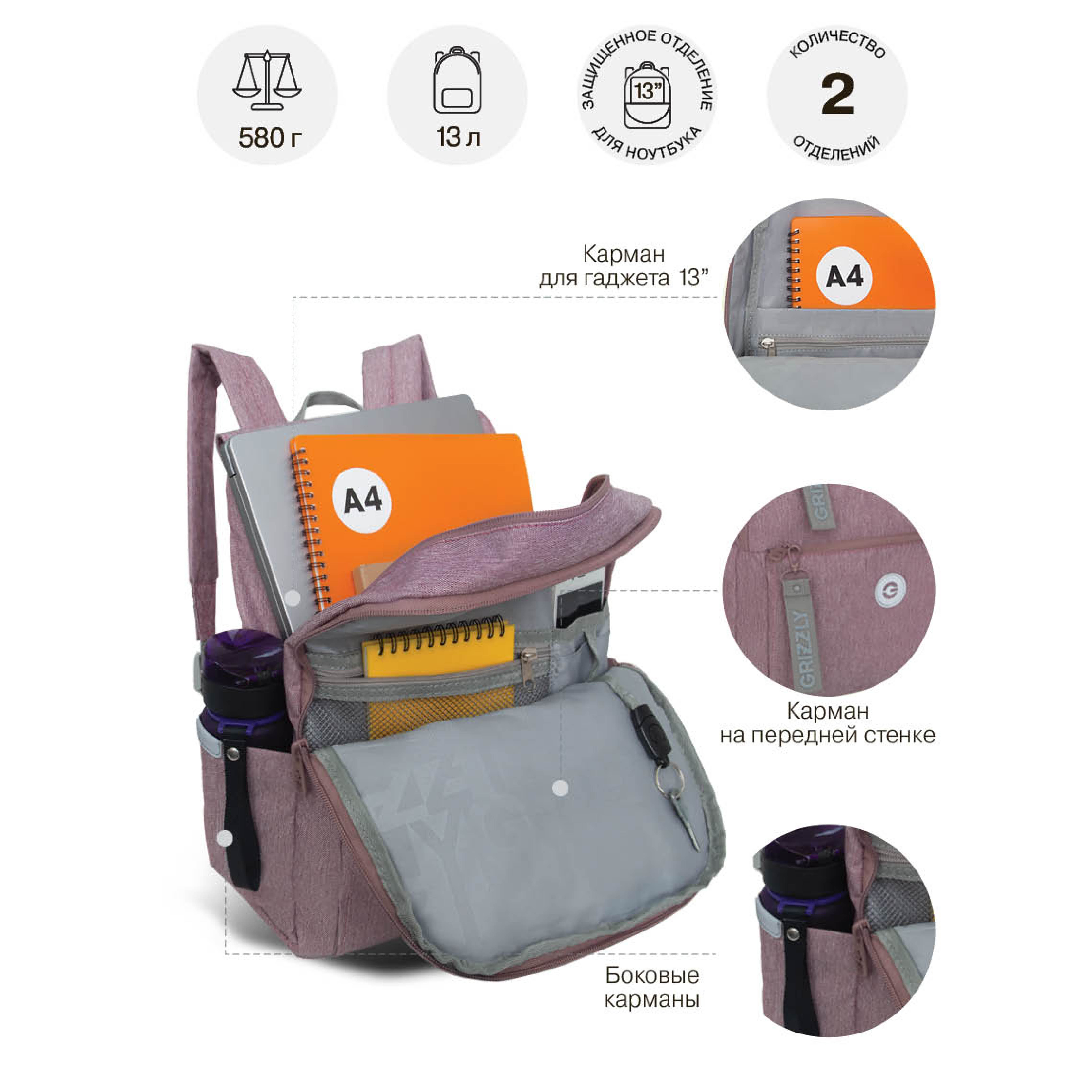 Рюкзак Grizzly для девочки - фото 9